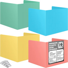 16 Pack Desk Privacy Folders for Students Desk Divider - Designer Pastel Color P