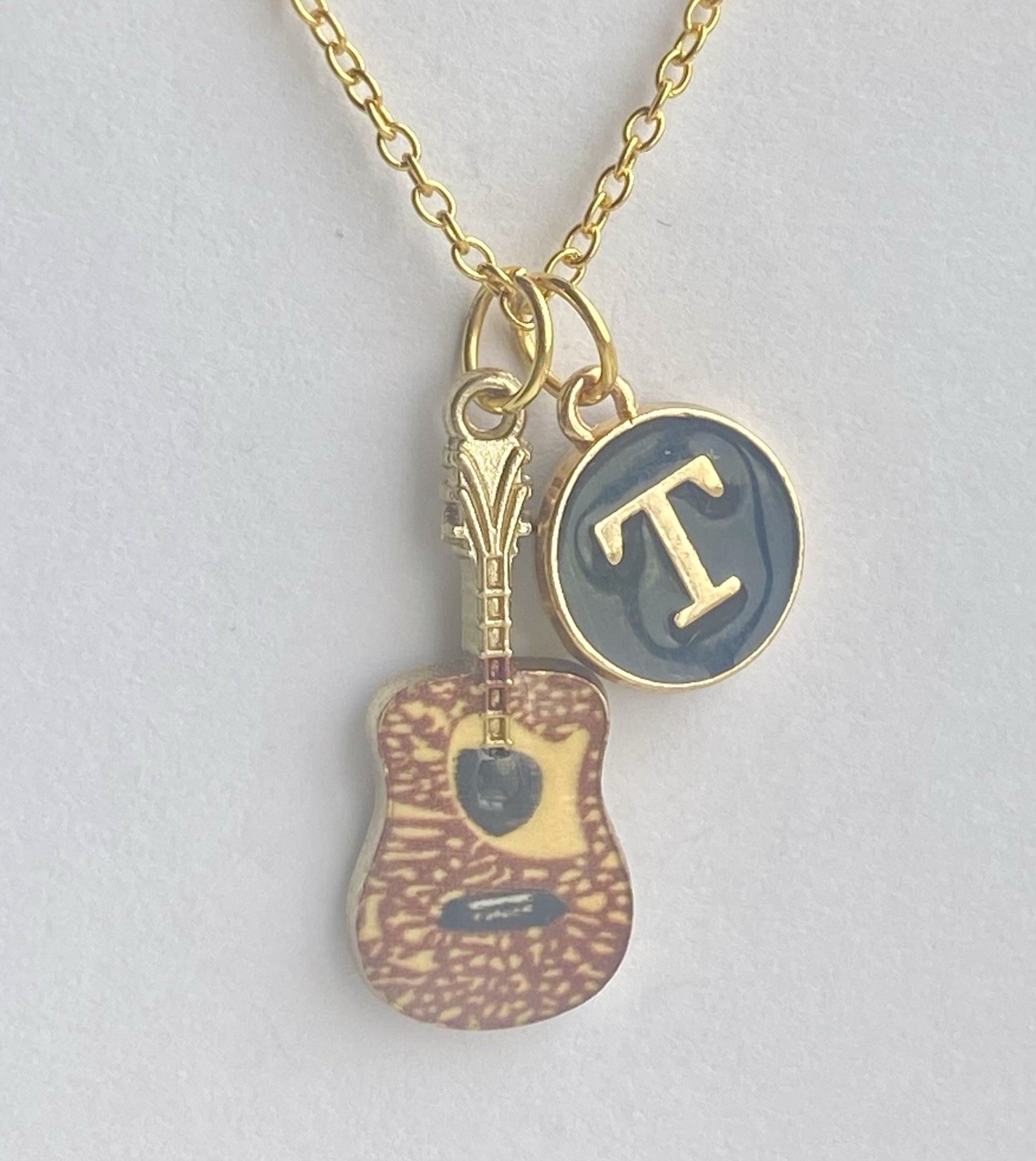 Personalized Acoustic Guitar Necklace Custom 18” Chain