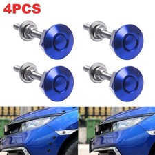 4pcs Blue Universal Car Bumper Push Button Hood Lock Quick Release Bonnet Latch