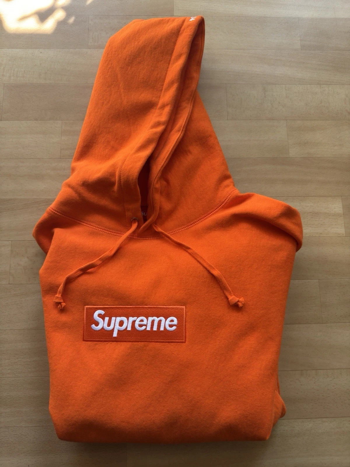 Felpa con cappuccio Supreme Box logo arancione FW24 taglia L