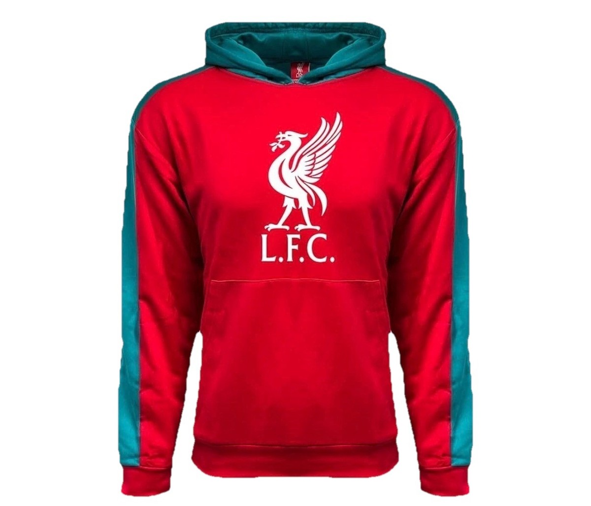Liverpool FC Hoodie, Red/Teal, Licensed, Adult Large Lightweight