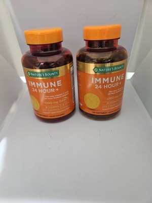 Lot Of 2 Nature's Bounty Immune 24 Hour - 120 Softgels Factory Sealed Exp 02/27