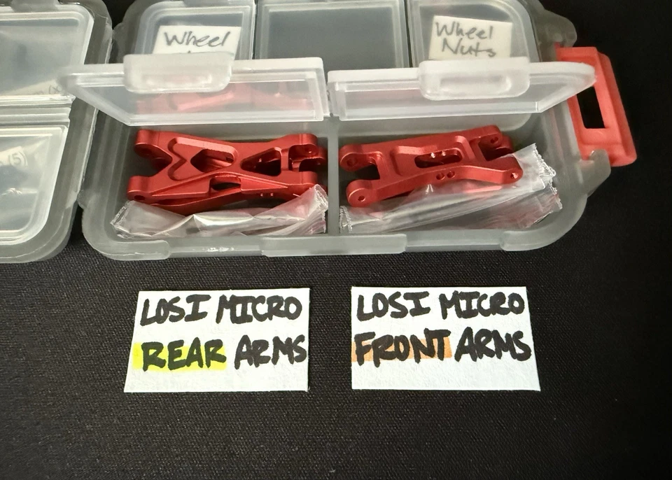 Losi™ Micro-B Micro-T Aluminum Red Parts Kit w/ Screws & Case 1:24 1:28 🇺🇸 - Image 3 of 4