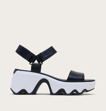 Sorel Kinetic Aura Y-Strap Women's Sandal Black, Sea Salt