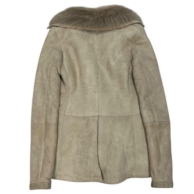 【ビッグシルエット】グッチコート　40 バンブー GUCCI Mouton Coat Real Fur Size 40 Beige GG Logo Bamboo Toggle | eBay