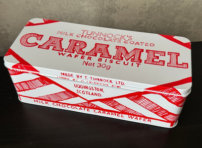 New & Unused Lovely Collectable Tunnock's Caramel Wafer Retro Design Storage Tin
