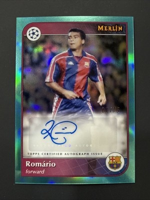 2024-25 Topps Merlin ROMARIO Aqua Auto SSP 07/75, FC Barcelona Legend, Barca  