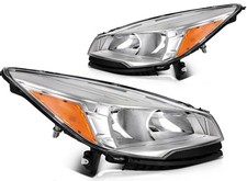 Headlight Assembly Replacement Fit for Ford For Escape 2013-2016 Chrome Housing