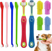 10 Stk HundezahnbüRste Set 360° Reinigung Hunde Katzen Zahn Pflege