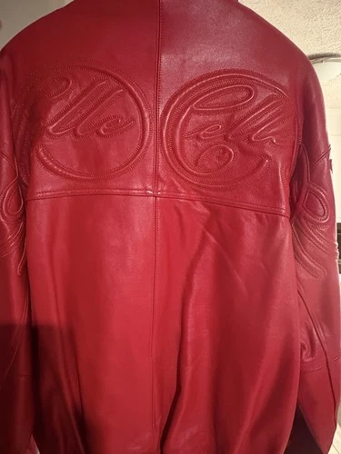 Pelle Pelle Marc Buchanan Men's Red Leather Full Zip Bomber Jacket 48 image 4