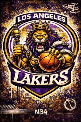 LOS ANGELES LAKERS Basketball NBA Fantasy Wall Art Fan Poster Canvas Home Decor