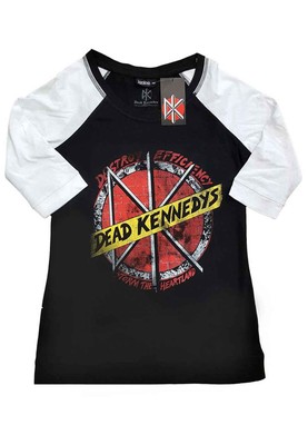 Dead Kennedys T-Shirt Destroy Band Logo Official Raglan 3/4 Arm Damen