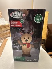 Holiday Time Christmas Reindeer Inflatable Airblown 4ft Indoor/ Outdoor Tested
