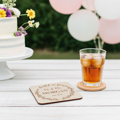 6er Set, Personalisieren Sie Ihre eigenen Getränkeuntersetzer. Ideal für Partys. Qualitätsholz.