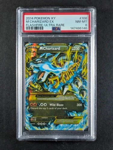 2014 Pokemon XY Flashfire M CHARIZARD EX Ultra Rare English 108/106 PSA 8