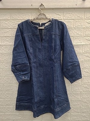 white christmas dresses Cosmala Denim Long Sleeve Mini Dress / Indigo Blue | Meshki