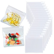 18 Pack Pill Pouch Bags - BPA Free, Transparent, 3 x of 18, Full Clear