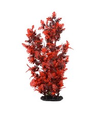 Aquarium Decor Fish Tank Decoration Ornament Artificial Plastic Plant Red 15"