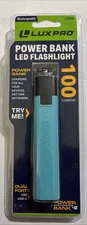 Lux PRO LP398 USB Rechargeable 100 Lumen Flashlight & Power Bank NIB #447