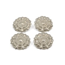 4 silver buttons snowflake costume buttons antique silver buttons 27 mm