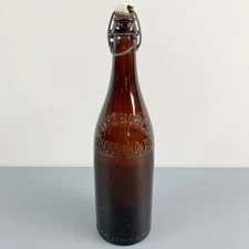 Pittsburgh Brewing Bottle, Embossed with Original Ceramic Flip Top