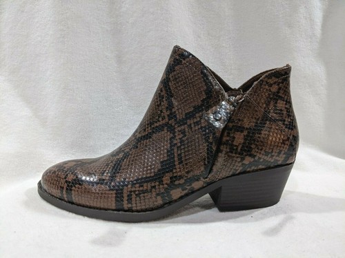 SO Women's Angelfish Brown Snake Print Ankle Boots - Size 8 NWB - Picture 5 of 6