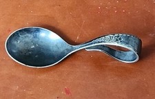 WM Rogers  Son AA Curved Handle Baby Spoon Silver Plated