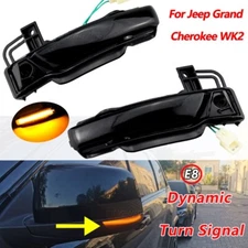 2 PCS Side Mirror LED Turn Signal Indicator Light For Jeep Grand Cherokee 11-20