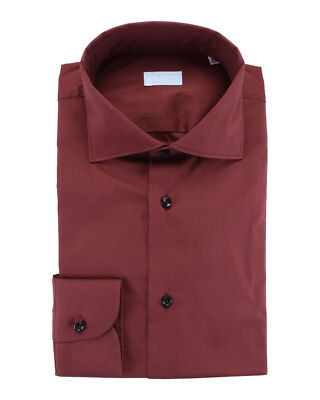 NWT IL SARTORE NAPOLI by VINCENZO DI RUGGIERO SHIRT burgundy 41 16