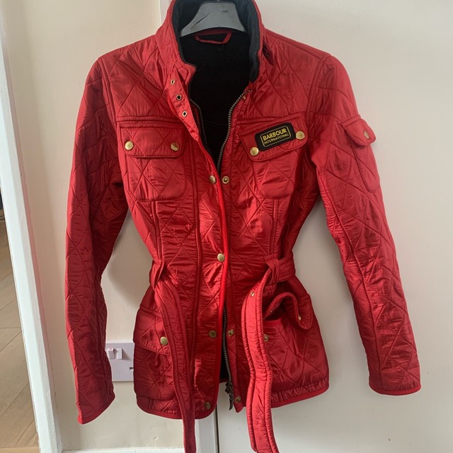 barbour red quilted jacket