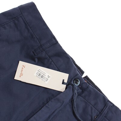 Zanella NWT Chinos / Casual Pants Size 32 US Noah In Solid Blue Cotton Blend