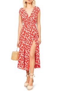 reformation carina midi wrap dress