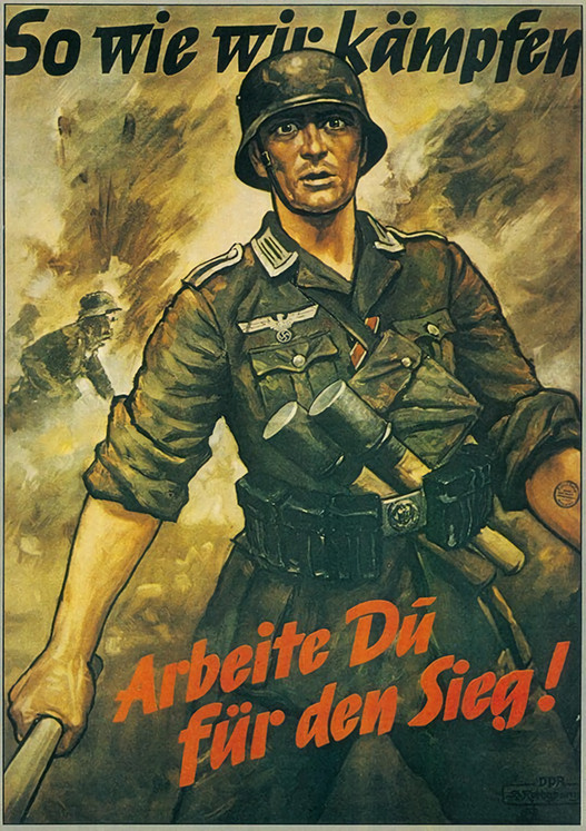 Vintage German Poster So Wie Wir Kämpfen Arbeite Du Für Den Sieg