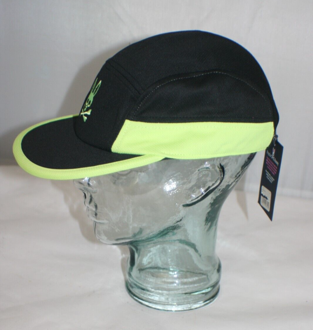 Psycho Bunny hat embroidered Olive Green & Black Logo Baseball Cap Men main image 4