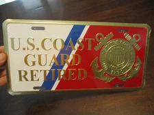 U.S.COAST GUARD RETIRED BOOSTER  MITCHELL PROFFITT LICENSE PLATE 11.75 x 6'