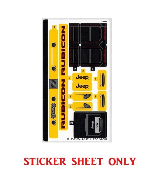 LEGO 42122 - Technic: Model: Off-Road - Jeep Wrangler - STICKER