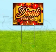 DIWALI FESTIVAL 18x24 Yard Sign WITH STAKE Corrugated Bandit BUSINESS HOLIDAYS