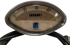 ukscootes VESPA CLAMSHELL SPEEDO 0-80M FREE CABLE BULB VBB SPRINT SS180 GL GT