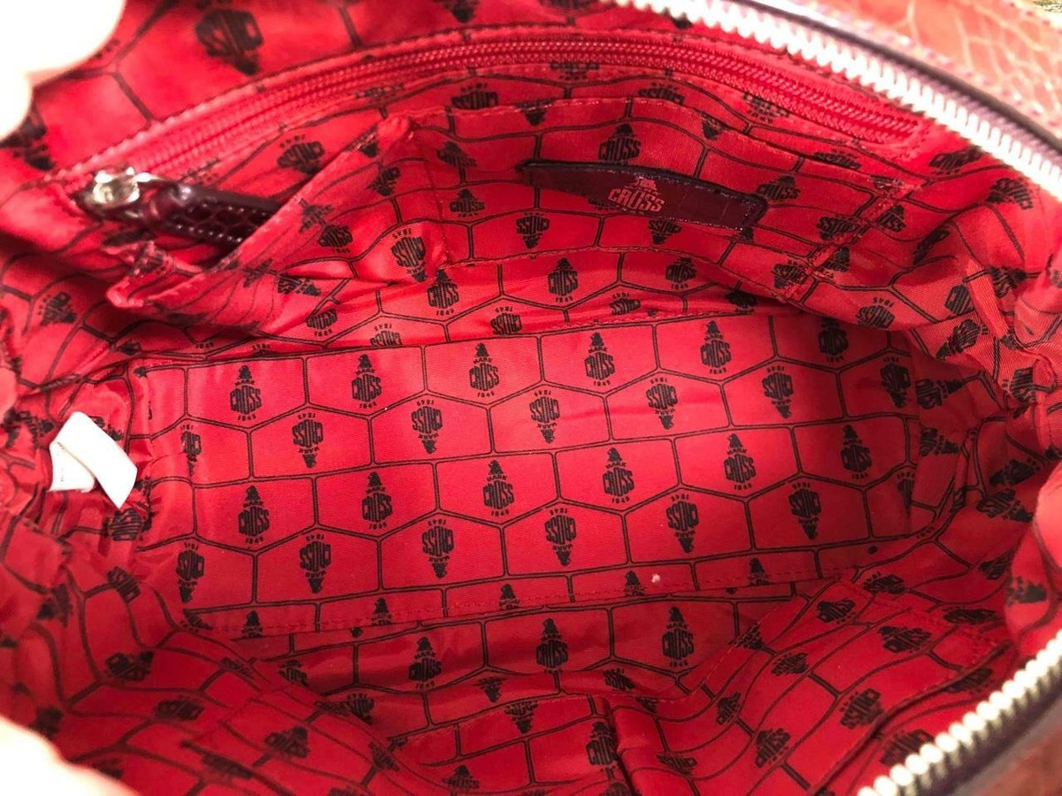 MARK CROSS Red Alligator Skin Leather Semi-circular Body