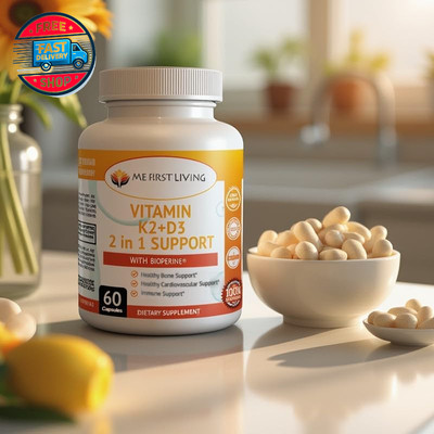 Vitamin K2 (MK7) with D3 Supplement Bone and Heart Health Non-G
