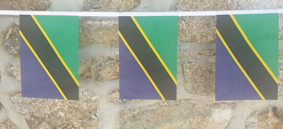 Wimpelkette Tansania Flagge - 6m mit 20 Fahnen
