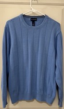 Vintage John Ashford Blue Casual Men  s Cotton Long Sleeve Knit Sweater Crew M