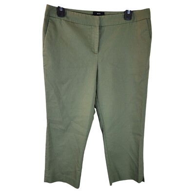 Attention Womens Size 8 Green Solid Slim Fit Capri Trouser Pants