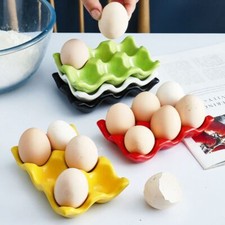 6 Grids Egg Holder Ceramic Anti-Slip Egg Box Refrigerator Egg Tray Holder