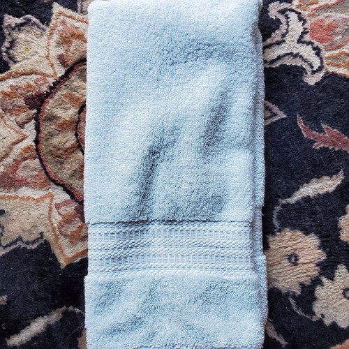 Trousseau Luxury Linen Collection Aqua Light Blue Thick Extra Soft Hand Towel - Picture 5 of 24