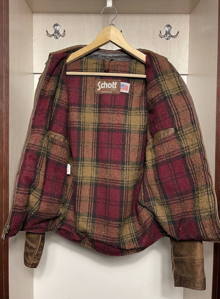 Schott NYC Made in USA Waxy Brown Leather Rider Jacket Cowboy for Men's ...