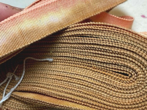vintage petersham cotton rayon 5/8" ribbon pumpkin latte 1yd made in France - Picture 4 of 6