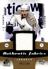 J.P. Dumont - 2010-11 Upper Deck SPGU Authentic Fabrics Gold /100 Card #AF-JD