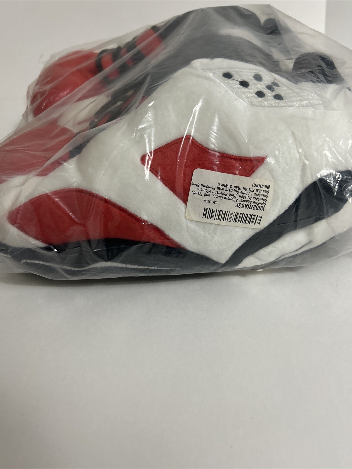 Retro Jordan 6 Puffy Sneaker Slippers Red/white/black One Size Fits All thumbnail 5