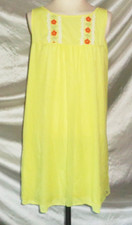 NEGLIGEE/PEIGNOIR Night Gown Vintage sz M 8/10 Layered Yellow Floral Lace Sheer
